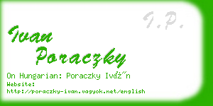 ivan poraczky business card